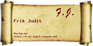 Frik Judit névjegykártya